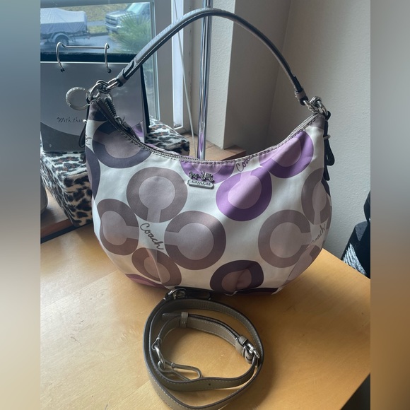 Coach Satin Poppy C convertible shoulder bag w/ crossbody strap - Picture 4 of 17